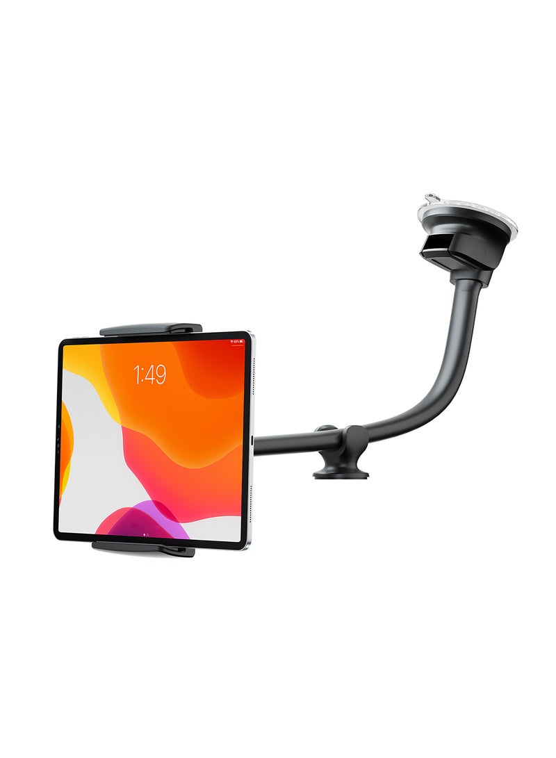 A2C Car Tablet Mount Holder 13" Gooseneck Extension Long Arm Windshield Vehicle Mount Compatible 7-11 inch Tablet Sticky Gel Suction Cup Cell Phone Holder SUV Truck Lift Uber Driver 2 in 1 - Image 1